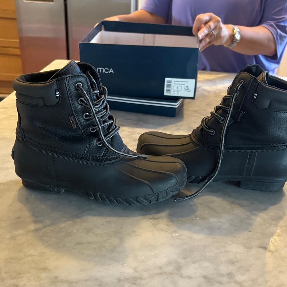 Nautica Men's Black Rain & Snow Boots